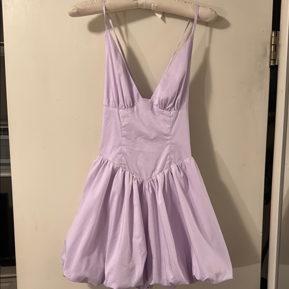 The Vintage Shop Purple Ruched Mini Bubble Dress Sz Small
